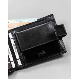 ROVICKY Elegante Herren Geldbörse schwarz/rot