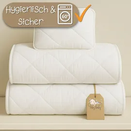 Totsy Baby Baby Bettdecke und Kissen Kinderdecke 90x120 cm - Kinderbettdecke Kinder Bettdecken Set und Decke für Kleinkind Babybett Mikrofaser Weiß - Weiß