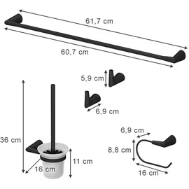 Vicco Badaccessoire-Set Schwarz