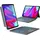 Inateck Tastatur Hülle für iPad Air 11 Zoll M3/M2 (2025/2024), Air 5/4 10.9 Zoll,iPad Pro 11 Zoll 4/3/2/1,QWERTZ, Hoch-/Querformat Ständer,Abnehmbare Touchpad mit 7-Farbiger Beleuchtung,KB04111