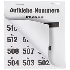 WOLF & APPENZELLER Klebenummern verschiedene Zahlen, schwarz 20,0 x 24,0 mm, 100 Etiketten