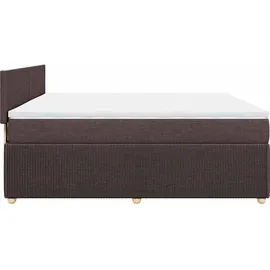 vidaXL Boxspringbett mit Matratze Dunkelbraun 180x200 cm Stoff