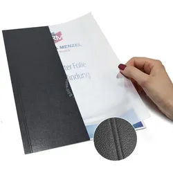 Deckblätter A4 Halb Folie - Halb Karton schwarz