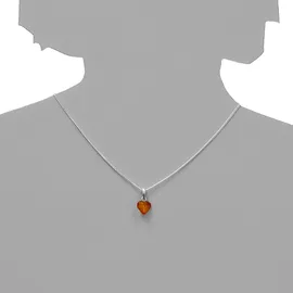 Ostsee-Schmuck Herz 11 mm Silber 925/000 Bernstein