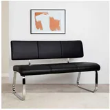 IDIMEX Essbank VILAS, Essbank mit Rückenlehne gepolstert für 3 Personen, Kunstleder schwarz schwarz