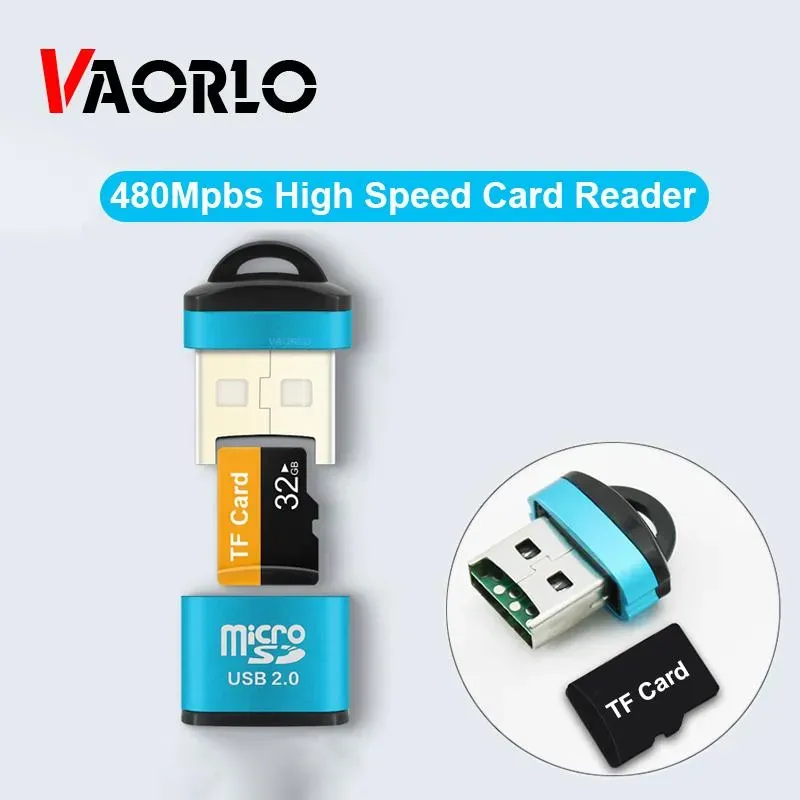 VAORLO USB2.0 Mini-Kartenleser, 480 Mbit/s, schnelle Übertragung, hohe Kompatibilität für Computer, PC, Laptop, hohe Geschwindigkeit
