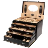 Windrose Schmuckkoffer Jewelry Box Big (Set, 2 St) schwarz