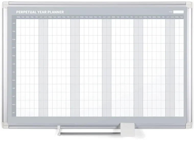 Jahresplaner an der Wand LUX, magnetisch, Tage, 900 x 600 mm