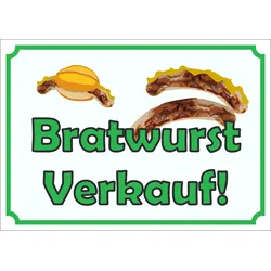 Bratwurst Werbeaufkleber Aufkleber A2 (420x594mm)