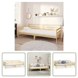 The Living Store Tagesbett Massivholz Kiefer 90x200 cm - Braun