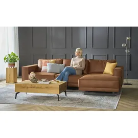 Soho Eckcouch Leder 3-Sitzer Braun