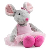 Schaffer 5650 Plüsch Ballett-Maus, grau-rosa, XS - 16 cm