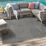 Sanat Teppich Berlin, rechteckig, Höhe: 6 mm, In -und Outdoor geeignet, Außenbereich, Terrasse, Balkon, auch Läufer grau 140 cm x 200 cm x 6 mm