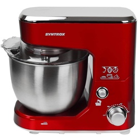 Syntrox Küchenmaschine Wezen Knetmaschine & Mixer mit Edelstahl-Behälter rot