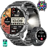 miecgth Smartwatch Herren mit Telefonfunktion 1.7'' Touchscreen Uhr Beleuchtung 100 Tage Standby 120+ Sportmodi Herzfrequenz SpO2 Schlafmonitor IP68 Wasserdicht Fitness Tracker Android iOS