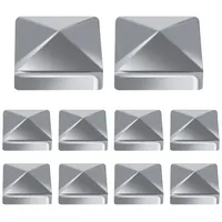 Clanmacy Pfostenkappe 10x Pfostenkappe Pyramide 71x71mm Zaunkappe für Pfosten Silber silberfarben 7.1 cm