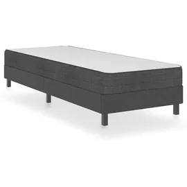 vidaXL Boxspringbett Dunkelgrau Stoff 90x200 cm