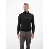 Lerros Troyer Flachstrickpullover Schwarz XL