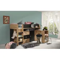 Hochbett ,Kinderbett SM 1, Hochbett mit Schreibtisch, kleine Schrank.Leiter/Treppe beide seitig montierbar