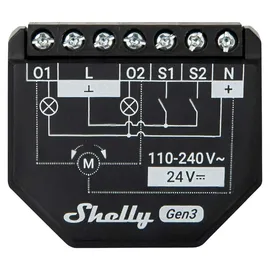 Shelly 2PM Gen3 Unterputz Relais max 16A 2 Kanal WLAN, Bluetooth, Smart-Schalter 2er Pack