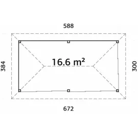 Palmako Pavillon Bianca 5,88 x 3,00 m Braun