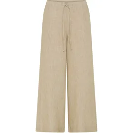 MAC Leinenhose gestreift beige 44