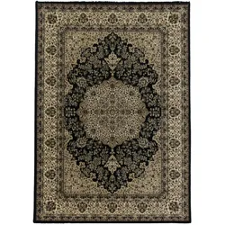 Carpetsale24 Orientteppich schwarz 80x150 cm – Kurzflor Läufer im klassischen Vintage Stil für Flur, Schlafzimmer, Eingangsbereich, Wohnraum