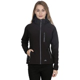 Trespass Bela II, Black, XL, Wasserdichte Softshelljacke mit abnehmbarer Kapuze für Damen, X-Large, Schwarz