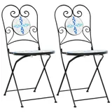 vidaXL Gartenstuhl 44,3 x 45,5 x 21,2 cm blau/weiß 2 St.