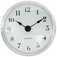 ISAKEN 3-1/8 Zoll (80 mm) Uhrwerk, Runde Uhr aus Quarzuhr mit Römischen Ziffern und Silber Trim, Einsteckuhrwerk für 80 mm Durchmesser Wanduhr Uhr Klein DIY Uhrwerk Zubehör