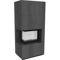 Kratki Kaminbausatz Floki Box links 8 kW Ø 160 Quarzsinter Naturali Pietra Di Savoia
