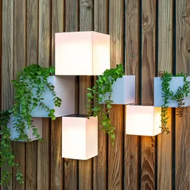 Newgarden Wally Quader-Wandlampe Kunststoff 12x12x18 cm Solar mit Dämmerungssensor weiß