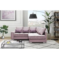 Beautysofa Polsterecke Modern Eckcouch Couch Ralf mit Bettkasten und Schlaffunktion Sofa, Die Lieferung beinhaltet die Lieferung in die Wohnung rosa