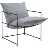 [en.casa] Sessel Utsjoki Textil 61 x 90 x 70 cm Schwarz/Dunkelgrau mit Kissen
