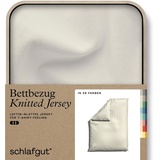 schlafgut Knitted Jersey Bettwäsche 155x220cm Bettdecke Bezug einzeln, Yellow Light Uni, weich und faltenfrei mit Elasthan