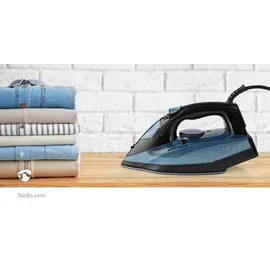 Nedis Bügeleisen 2600 W Dampf Schuss Keramisch blau