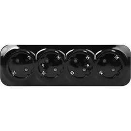 H4L Schuko-Steckdose 4-fach Schwarz 2 St.