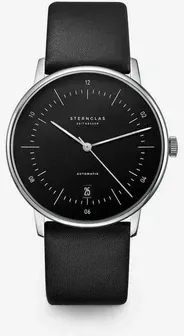 STERNGLAS - NAOS AUTOMATIK - schwarz - silber - premium schwarz / 38MM