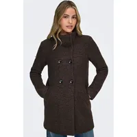 Only Langjacke "ONLNEWSOPHIA WOOL COAT OTW CC", Damen, Gr. S, braun (chocolate torte detail:melange), Web, Obermaterial: 70% Polyester, 30% Wolle, meliert, regular fit Po-bedeckend, Jacken Langjacke, Materialmix