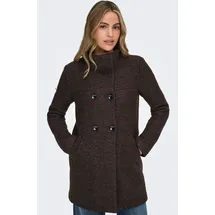 Only Langjacke "ONLNEWSOPHIA WOOL COAT OTW CC", Damen, Gr. S, braun (chocolate torte detail:melange), Web, Obermaterial: 70% Polyester, 30% Wolle, meliert, regular fit Po-bedeckend, Jacken Langjacke, Materialmix