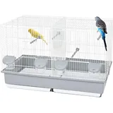 GarPet Vogelkäfig Doppelkäfig 160 x 110 x 50 cm silber