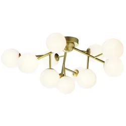 Deckenleuchte Deckenlampe Wohnzimmerleuchte Esszimmerlampe Metall Gold D 60 cm