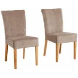 Home affaire Esszimmerstuhl Queen Polsterstuhl BESTSELLER (Set, 2 St), verschiedene Bezüge, Gestell Massivholz braun