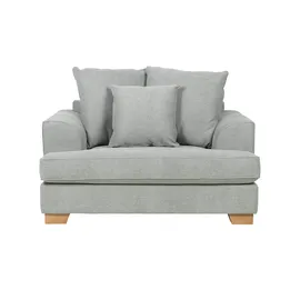 Soho Sessel Franka Flachgewebe 136 x 87 x 103 cm Grau mit Kissen