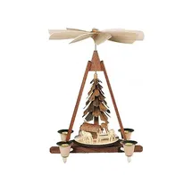 Müller Erzgebirge Pyramide Rehe geschnitzt, natur 21x14x29cm