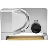 Ritter classico 5 Elektrischer Allesschneider & Brotschneidemaschine aus Metall mit ECO-Motor, Made in Germany, Silbermetallic