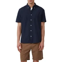 s.Oliver Regular Fit: Kurzarmhemd mit Struktur-Streifen und Button-Down-Kragen