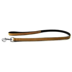 DAS LEDERBAND Hundeleine Roma sand/schwarz 200 cm x 18 mm