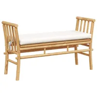 VidaXL Gartenbank mit Kissen 110 cm Bambus