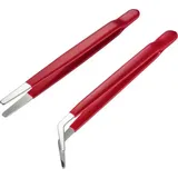 TOOLCRAFT Pinzetten-Set 2teilig Flach-rund, Flach-rund, gebogen (TO-6897171)